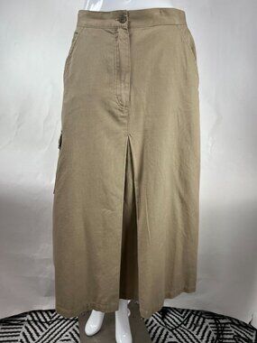 TY Wear Womens Beige Cargo Midi Skirt With Side Pockets 12P 100% Cotton